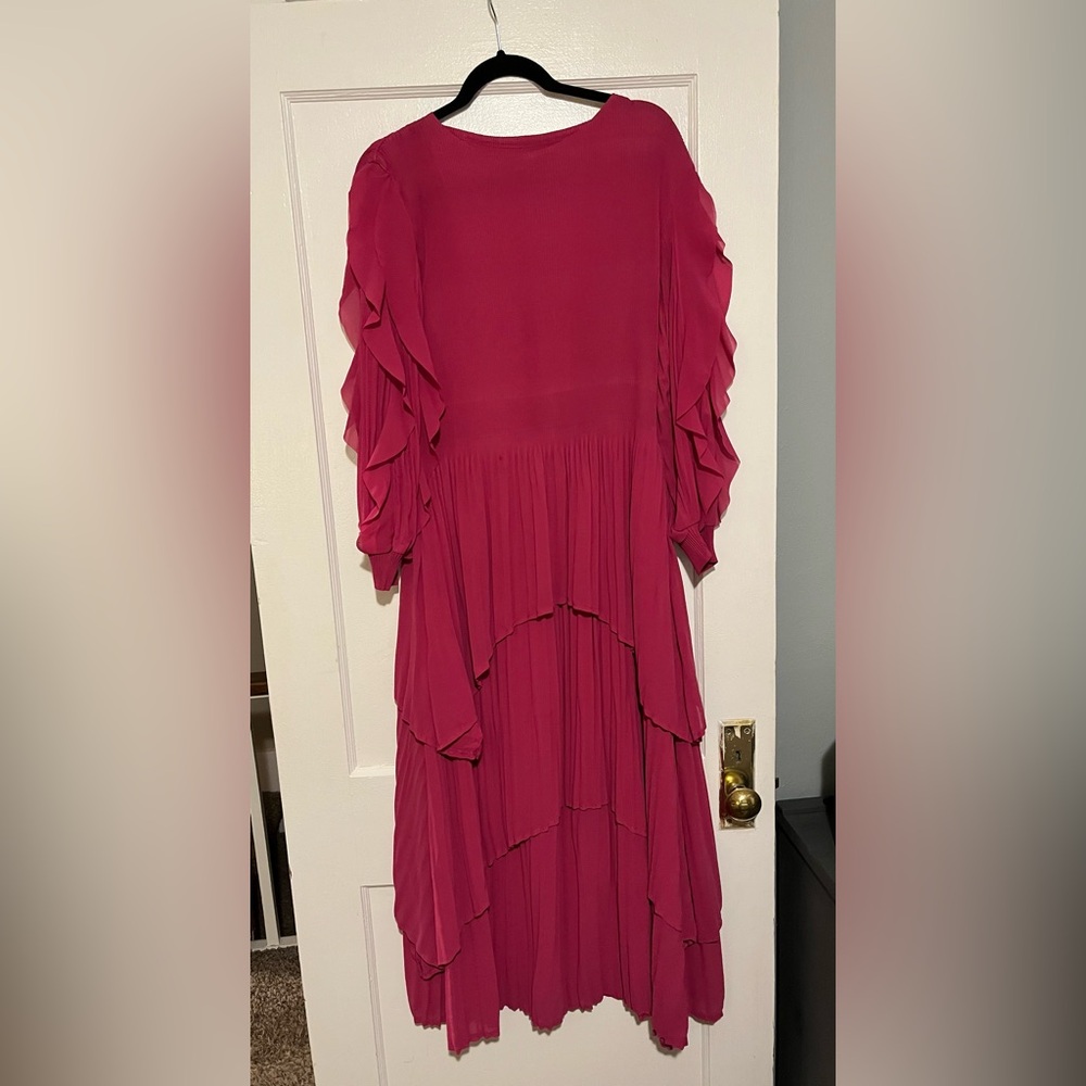 Pink ruffled dress